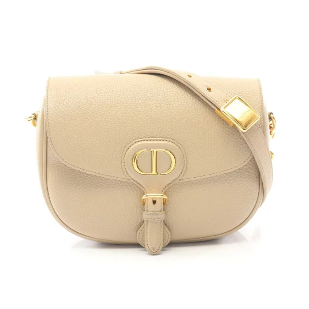 Christian Dior Bobby Shoulder Bag Leather Beige Cream